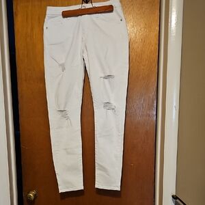 Just Black Women's Distressed White Jeans